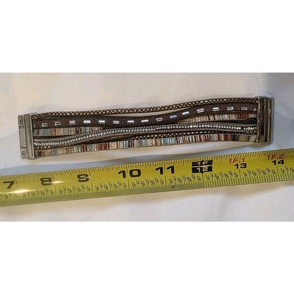 7 Inch Multi-strand Beaded Magnetic Bracelet Southwestern Western Boho - Picture 4 of 7